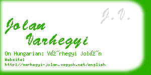 jolan varhegyi business card